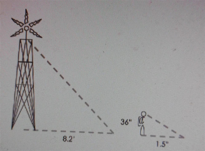 radio tower casts a shadow of 8.2 ft long and 836-in 4th grader walking home casts-example-1