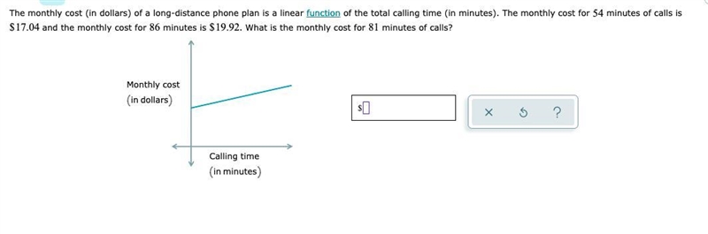 Application problem with a linear function: Finding a coordinate given two points-example-1