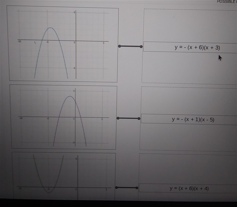 y = (x - 4)(x + 2) + :: y = (x - 6)(x - 3) · y = (x + 6)(x + 3) y=-(+ 3) (x - 1) :: y-example-2