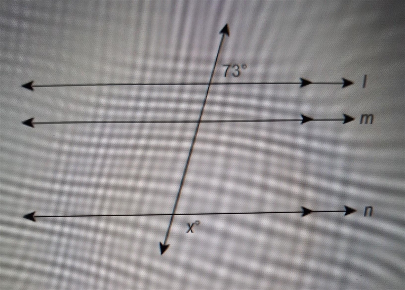 In this diagram, line I, line m, and line n are parallel and intersected by a transversal-example-1