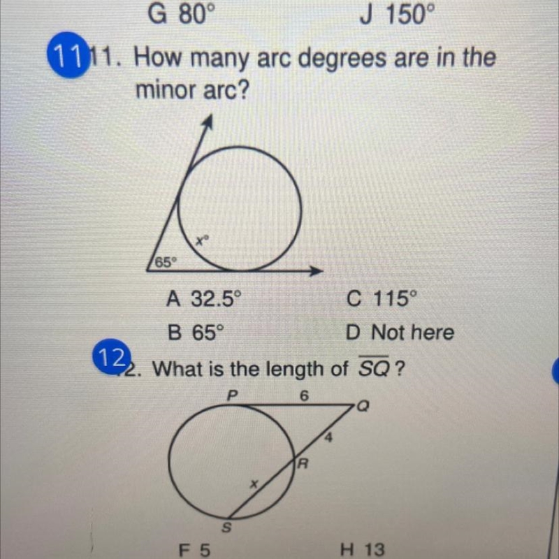 How many arc degrees are in the minor arc?-example-1