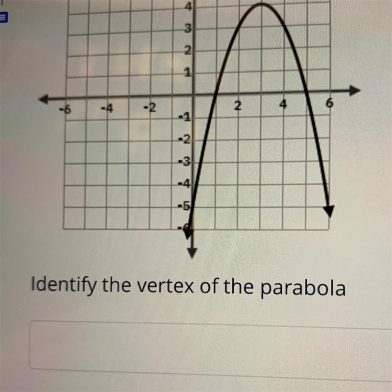 Identify the vertex of the parabola?-example-1