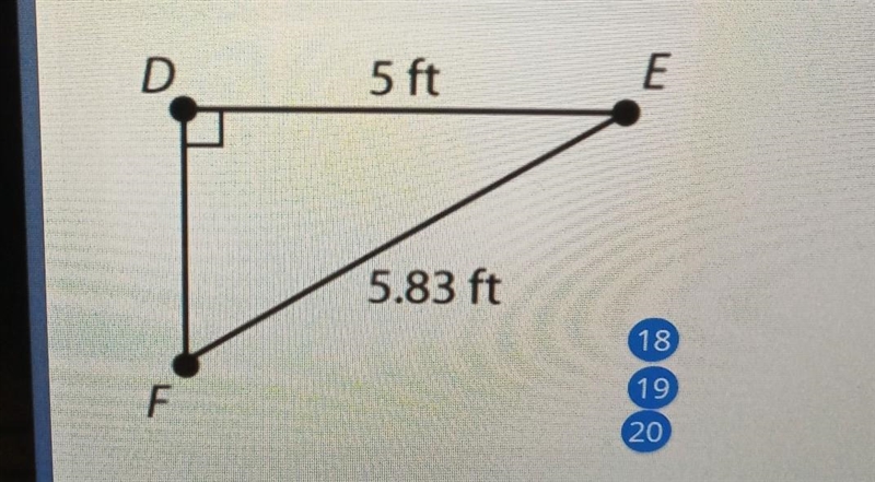 Find E yo the nearest degree.find F yo the nearest tenth.find DF to the nearest tenth-example-1