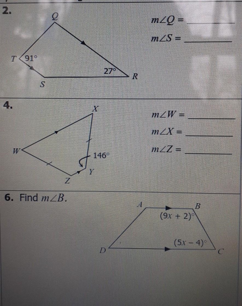 HELP PLEASE!!!! this is polygons & &quadrilaterals in trapezoids I need #2-6-example-1