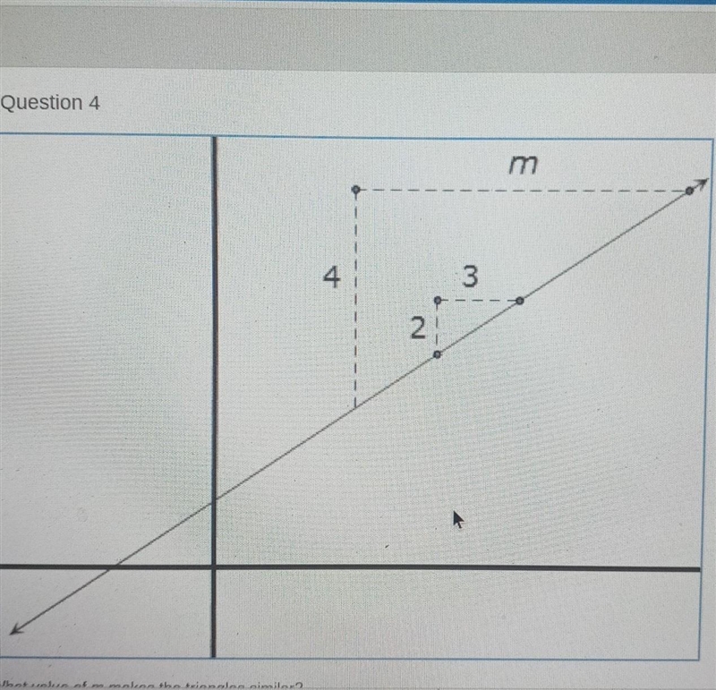 What value of M makes the triangles similar? A. 1.5B. 5C. 6D. 9-example-1