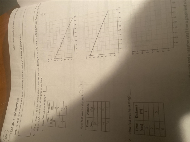 C) Fill in the missing information about these skates recorded by a student-example-2