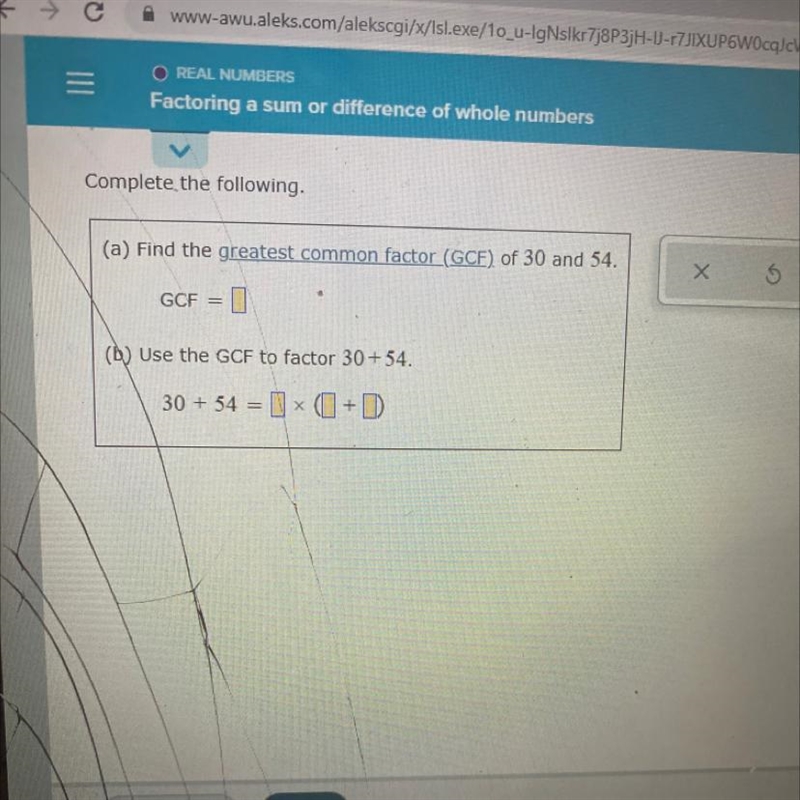 Complete the following.Х(a) Find the greatest common factor (GCF) of 45 and 27.5GCF-example-1