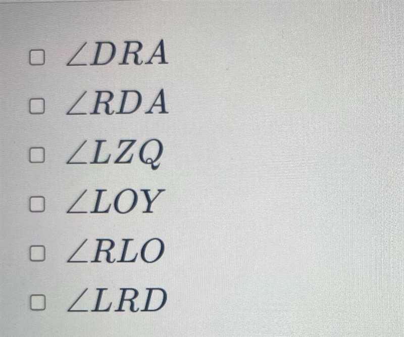 The figure below shows a circle with center L diameter RZ and tangents OY and ZQ . Which-example-2