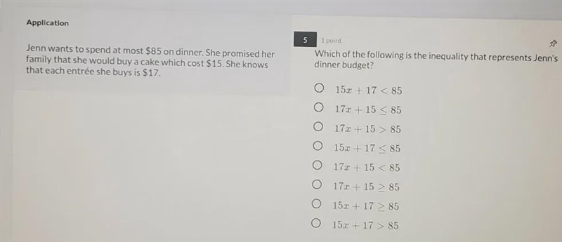 Which of the following is the inequality that represents Jenn's dinner budget-example-1