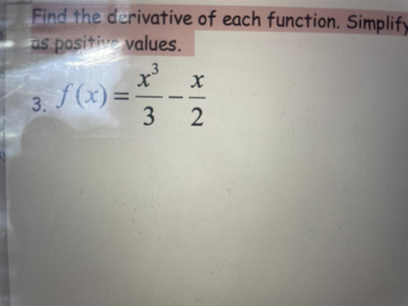 Find the derivative of each function. Simplify each derivative and express all exponents-example-1