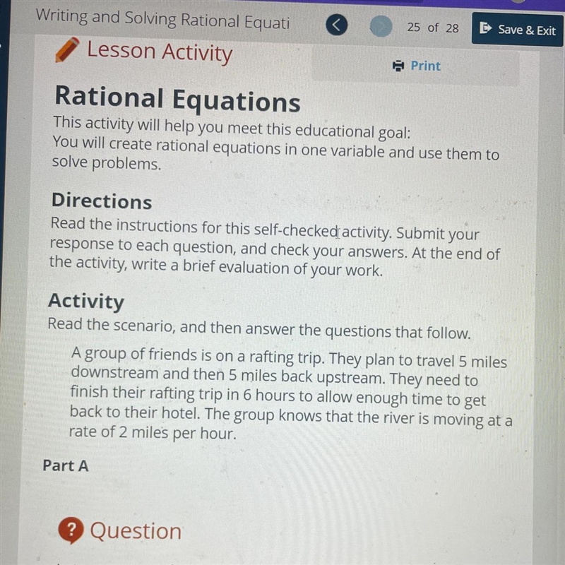 (please help all the points i got left) Let x represent the speed of the raft when-example-1