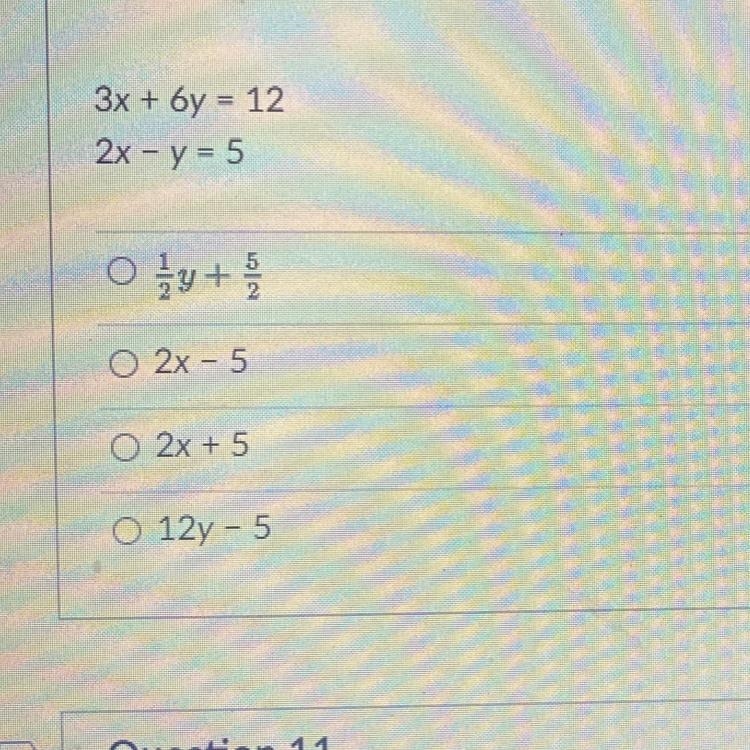 To solve the following system of equations which expressions could be substituted-example-1