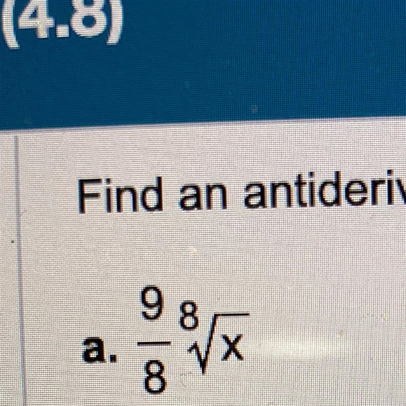 Find an anti derivative for each function when C = 0-example-1