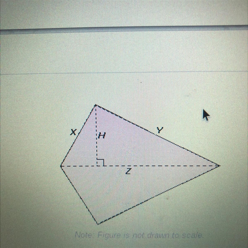 xThe object above is symmetrical through Z. If Y = 19 inches, Z = 21 inches, and H-example-1