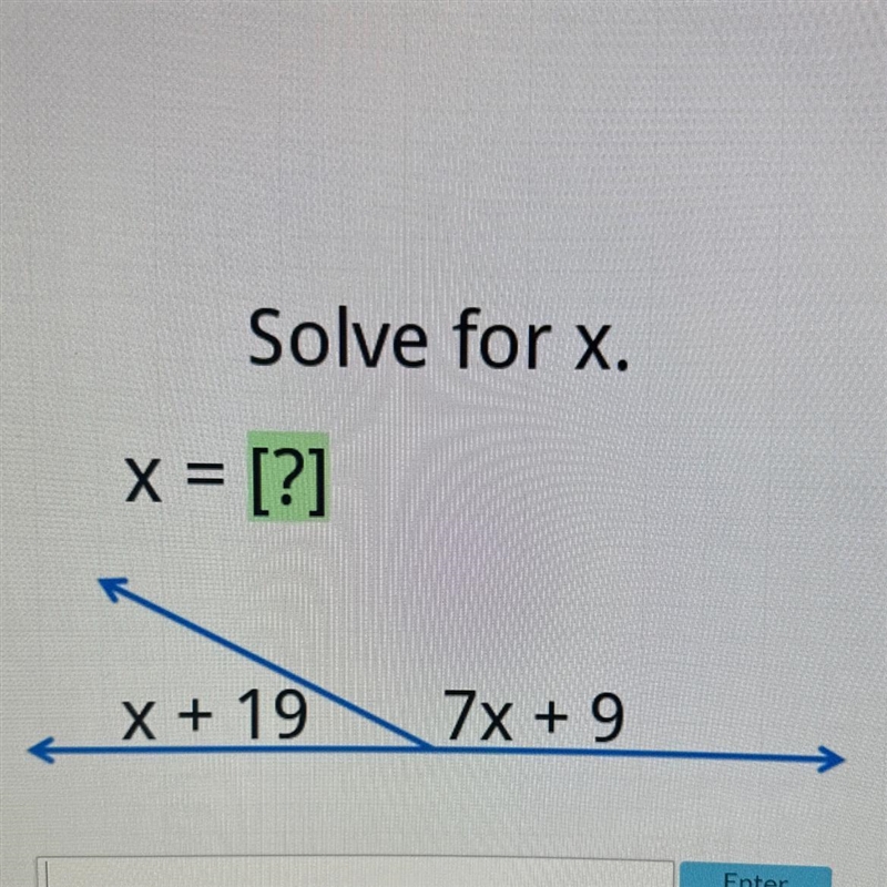 Solve for x. X = [?] X + 19/7X + 9-example-1