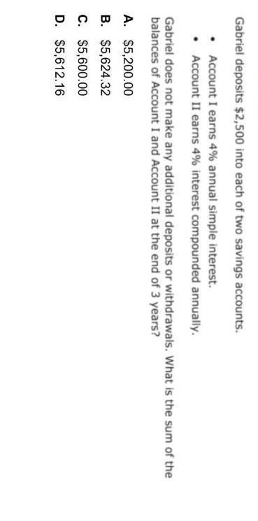 What is the sum of the balances of Account I and Account II at the end of 3 years-example-1