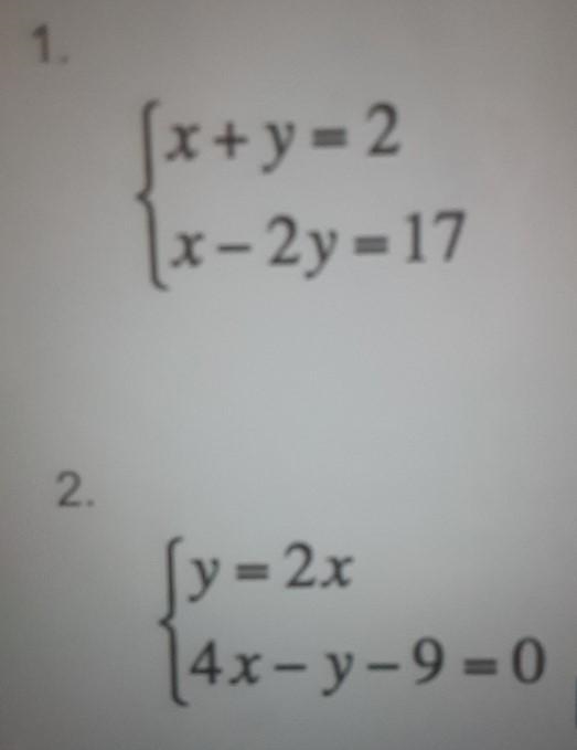 Aumented matrix systems of equationsx+y=2 x - 2y = 17-example-1