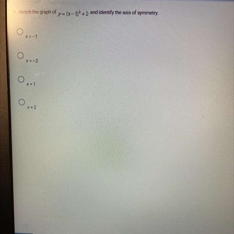 Sketch the graph of and identify the axis of symmetry-example-1