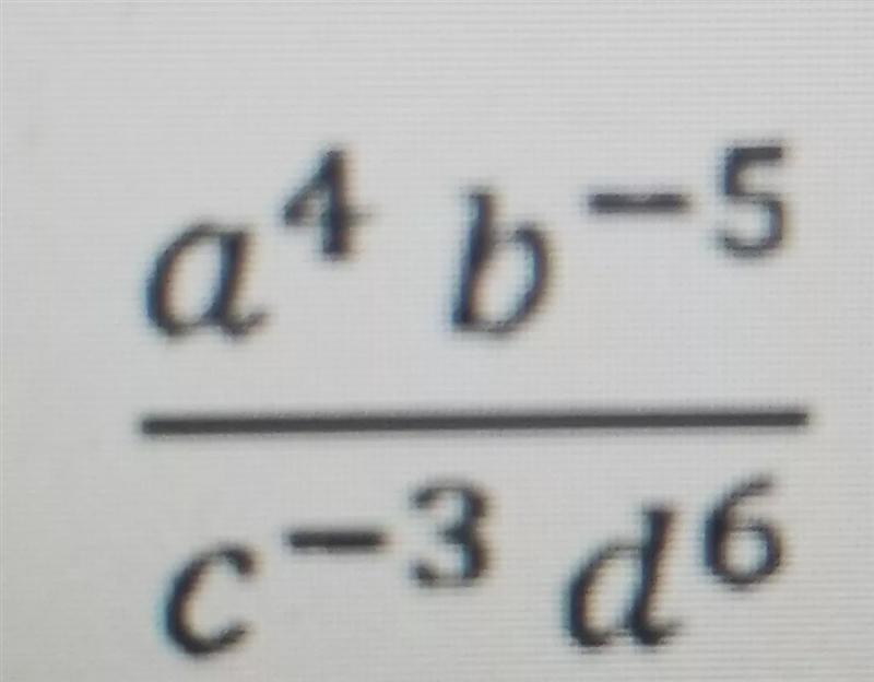 How does a to the 4 b to -5 over c to -3 d to the 6th get simplified?-example-1