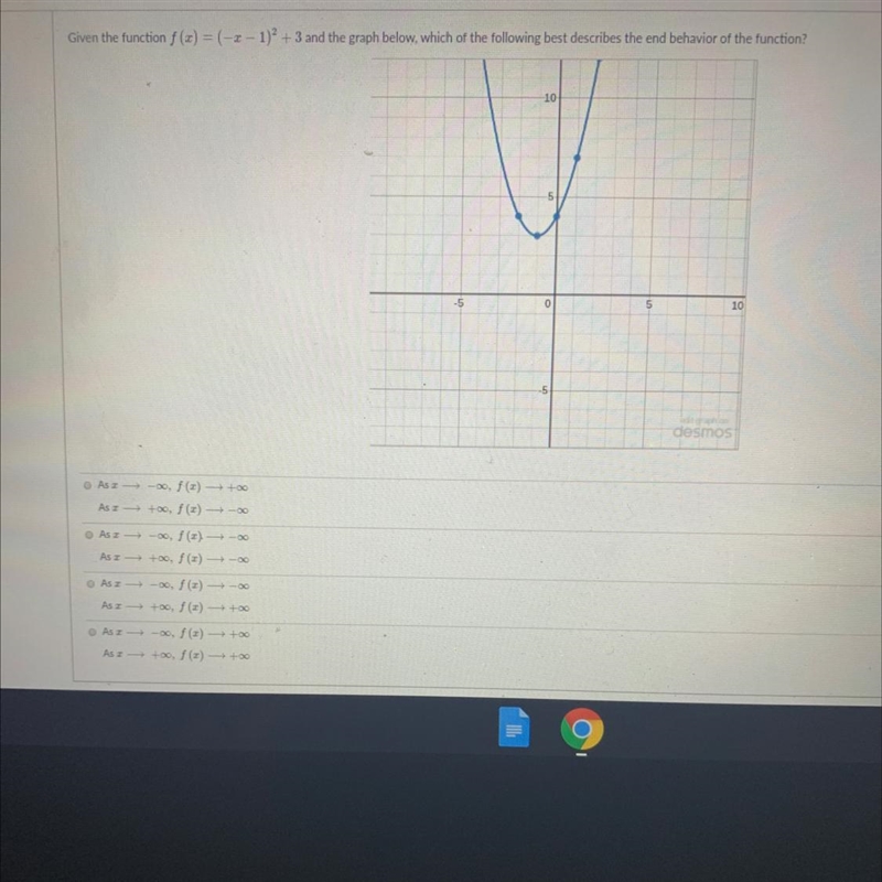 Given the function and the graph below, which of the following best describes the-example-1