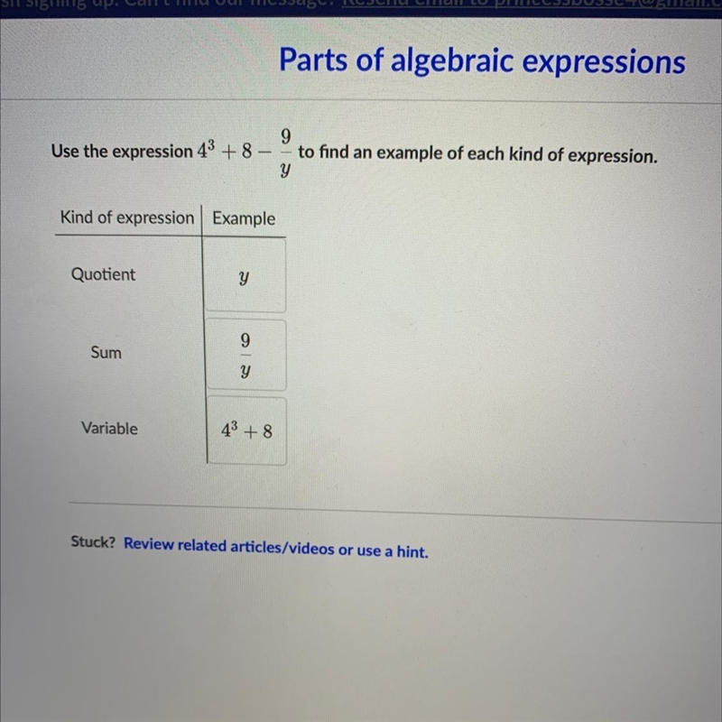 9Use the expression 43 + 8 – to find an example of each kind of expression.уKind of-example-1