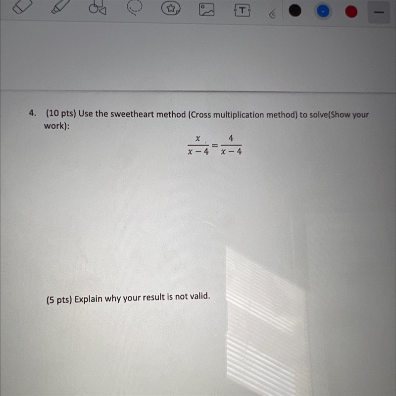 4. (10 pts) Use the sweetheart method (Cross multiplication method) to solve(Show-example-1