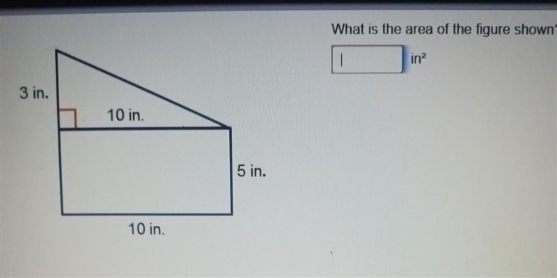 What is the area of the figure shown? in²​-example-1