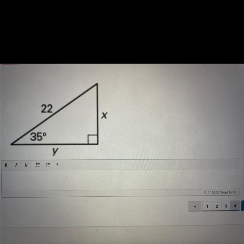 Use the correct trigonometric function to solve for both x and y .-example-1