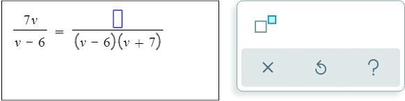 Fill in the blank to make equivalent rational expressions.-example-1