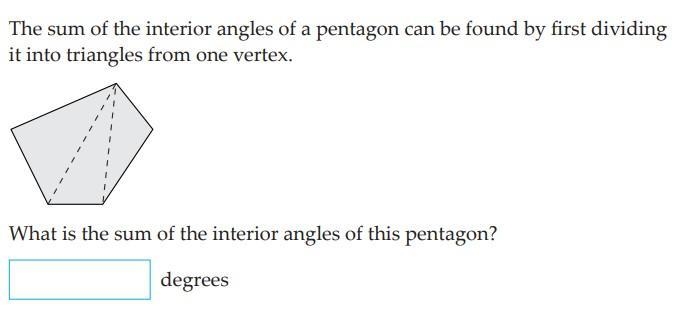 What is the sum of the interior angles of this pentagon?-example-1