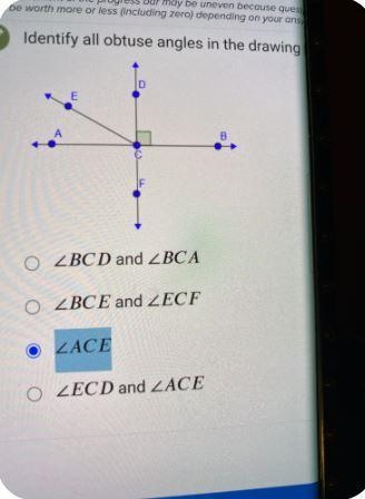 Identify all obtuse angles in the drawing belovO ZACEO ZBCD and ZBCAO ZBCE and ZECFO-example-1