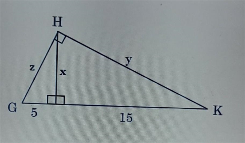 "Solve for the variables x, y, and z in each triangle." I found some answers-example-1