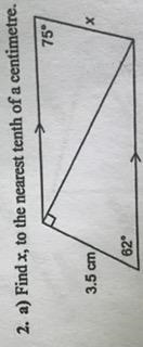 Solve for x to the nearest tenth of centimetre-example-1