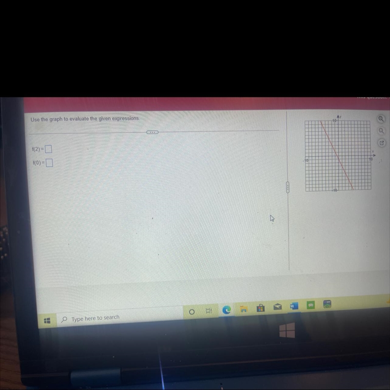 How do you find f(2) and f(0) given the expressions on the graph-example-1