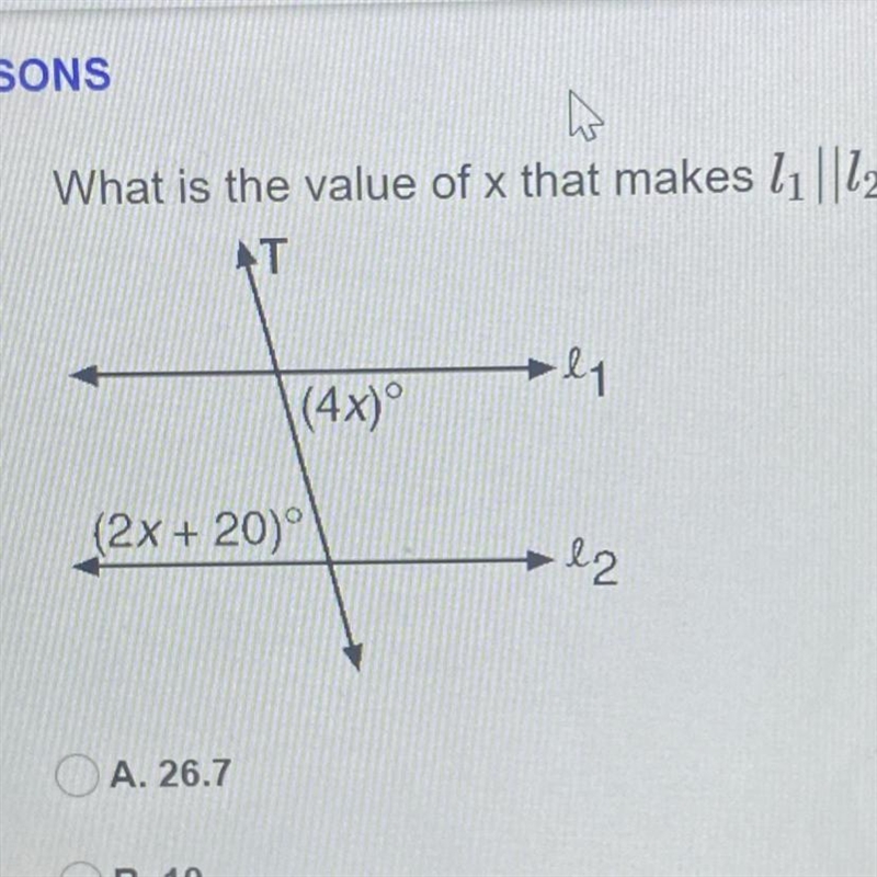 What is the value of x that makes l1||l2-example-1