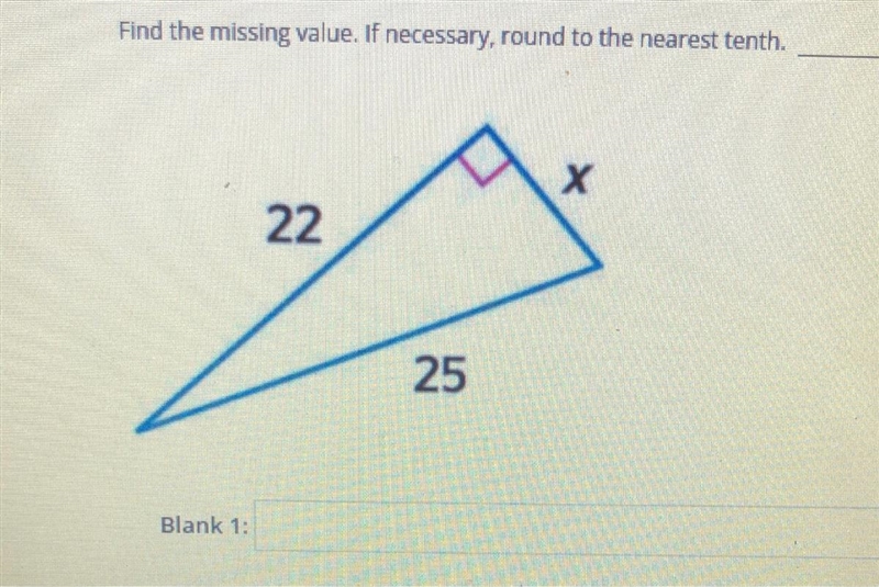 Find the missing value if necessary round to the nearest tenth-example-1