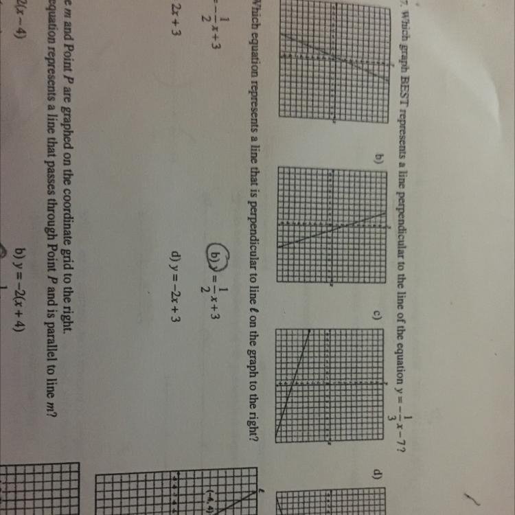 Which graph best represent a line perpendicular to the line of the equation y= -1/3x-example-1