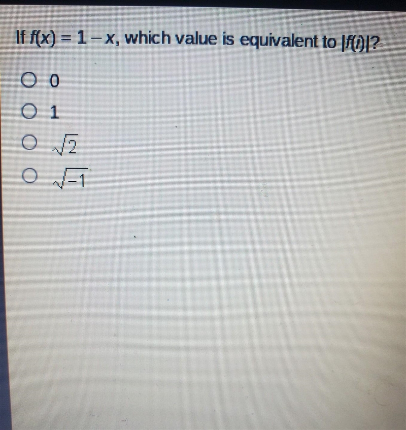 If f(x) = 1-x, which value is equivalent to fi)?​-example-1