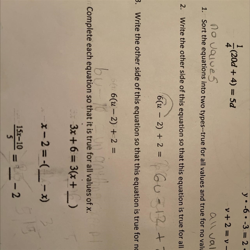 1. Write the other side of this equation so that this equation is true for all values-example-1