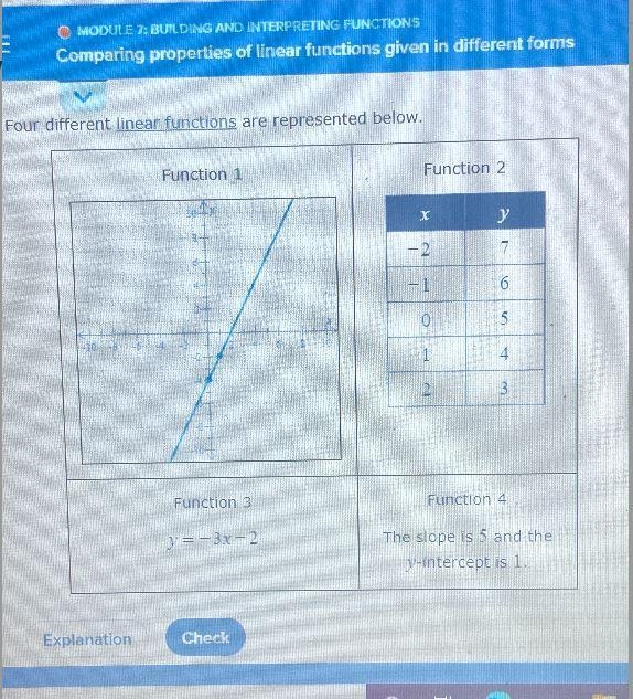 (a) Which function has the graph with the greatest y-intercept? Function 1Function-example-2