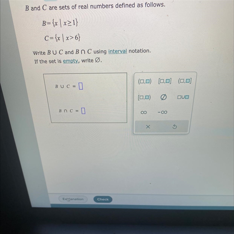 I need to write these in interval notation but am having a tough time .. pls help-example-1