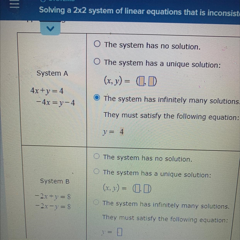 I need help with system of equations. I always get one right and one wrong-example-1