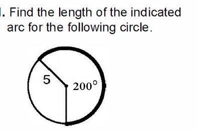 Find the length of the indicated arc for the following circle.Keep your answers in-example-1