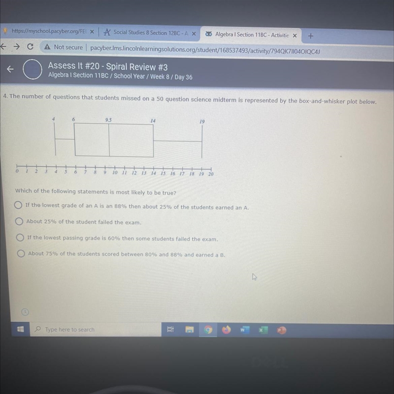 The number of student ms missed on a 50 question quiz-example-1