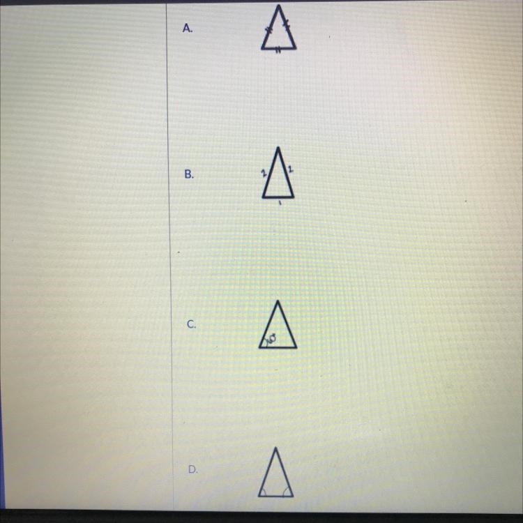 Determine whether each triangle is isosceles, equilateral, or can not be determined-example-1