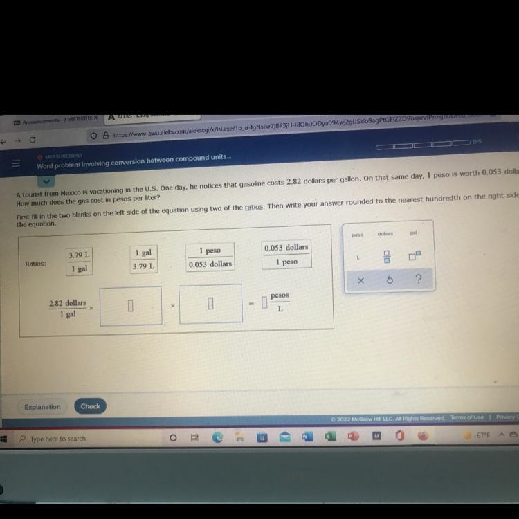 A tourist from Mexico is vacationing in the U.S. One day he notices that gas cost-example-1