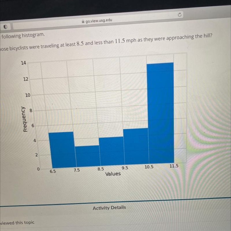 The speed (in mph) of randomly selected bicyclists were measured as they were approaching-example-1