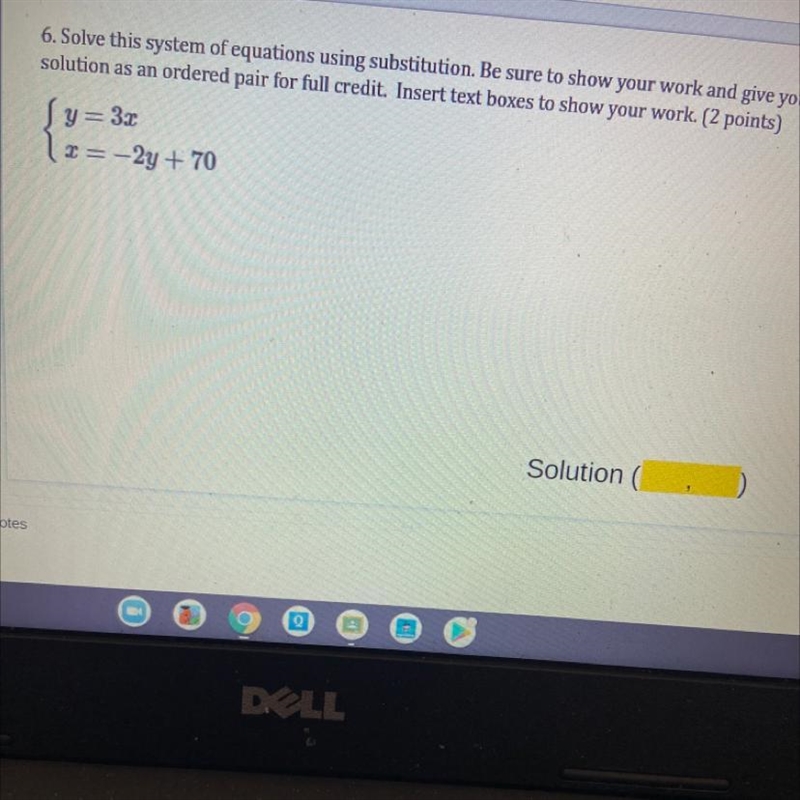 Solve this system of equations using substitution.-example-1