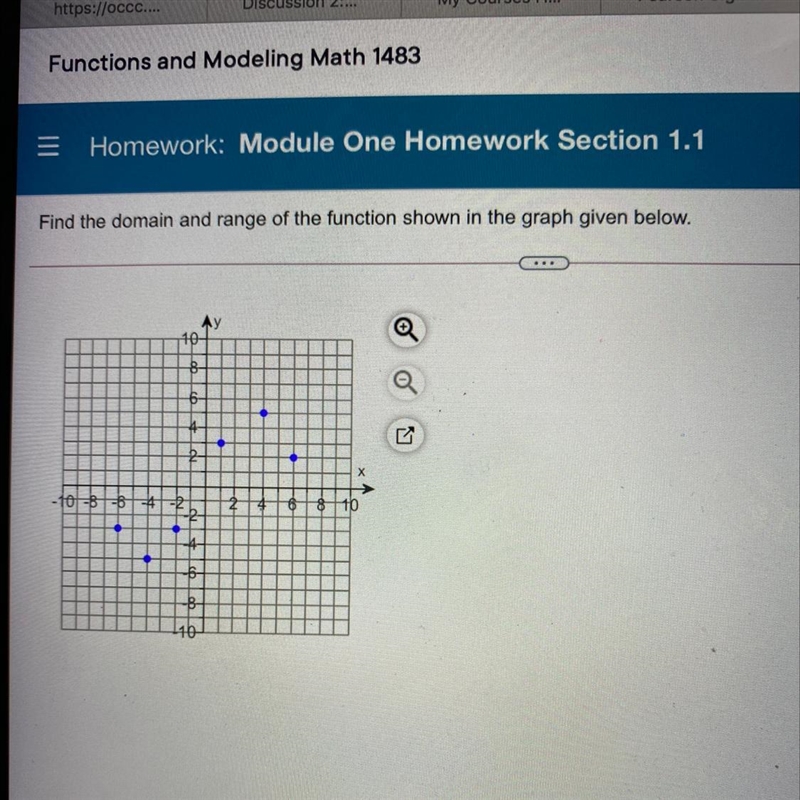 Find the domain and range of the function shown in the graph given what is the domain-example-1