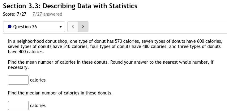 26. In a neighborhood donut shop, one type of donut has 570 calories, seven types-example-1